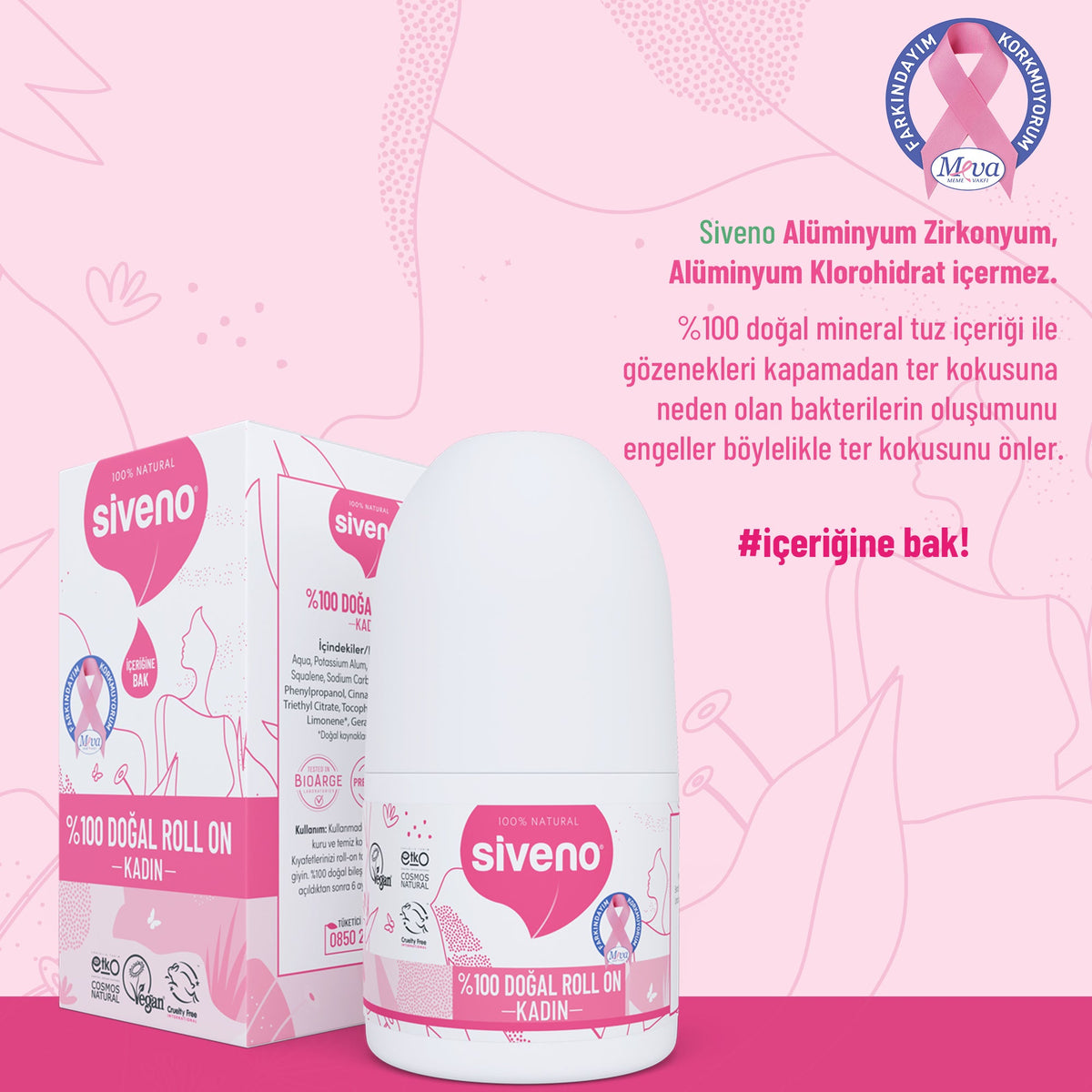 Siveno Natural Women's Roll-On Deodorant 50 ml - 3 Pieces - Lujain Beauty