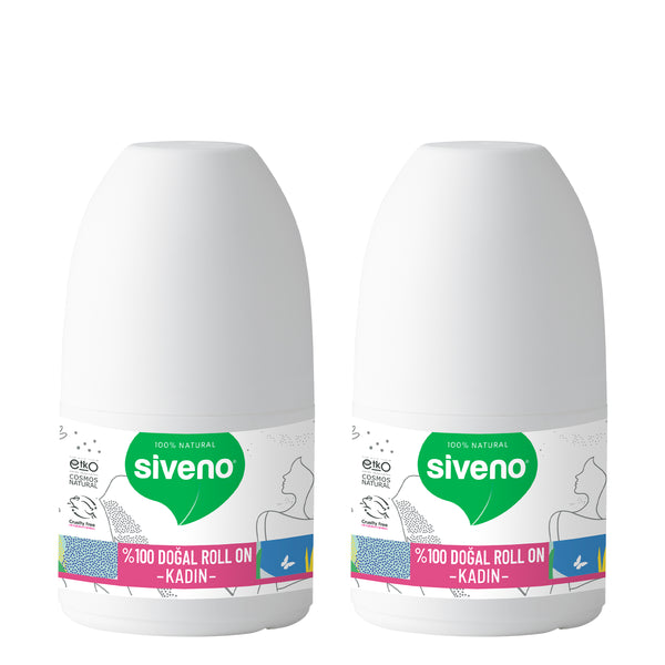 Natural 100% Women's Roll-On Deodorant Prevents Sweat Odor and Does Not Leave Stains Herbal Roll-On 50ml x2 | SIVENO