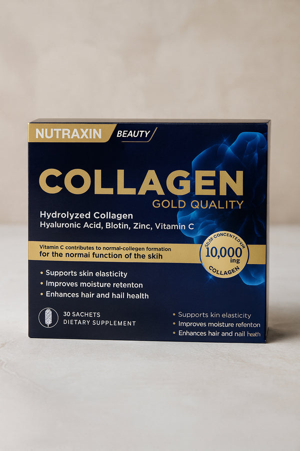 مكمل الكولاجين المتحلل الجودة الذهبية حلال معتمد بطعم الأناناس 30 كيس | Nutraxin 