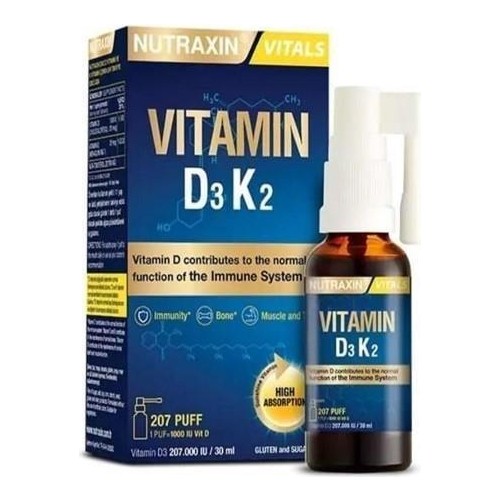 Nutraxin Vitamin D3K2 Spray 30ml 250 Puff