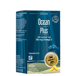 مكمل أوميغا-3 زيت السمك أوشن بلس 1200 ملجم عدد 2 عبوة X 50  كبسولة طرية Orzax Ocean