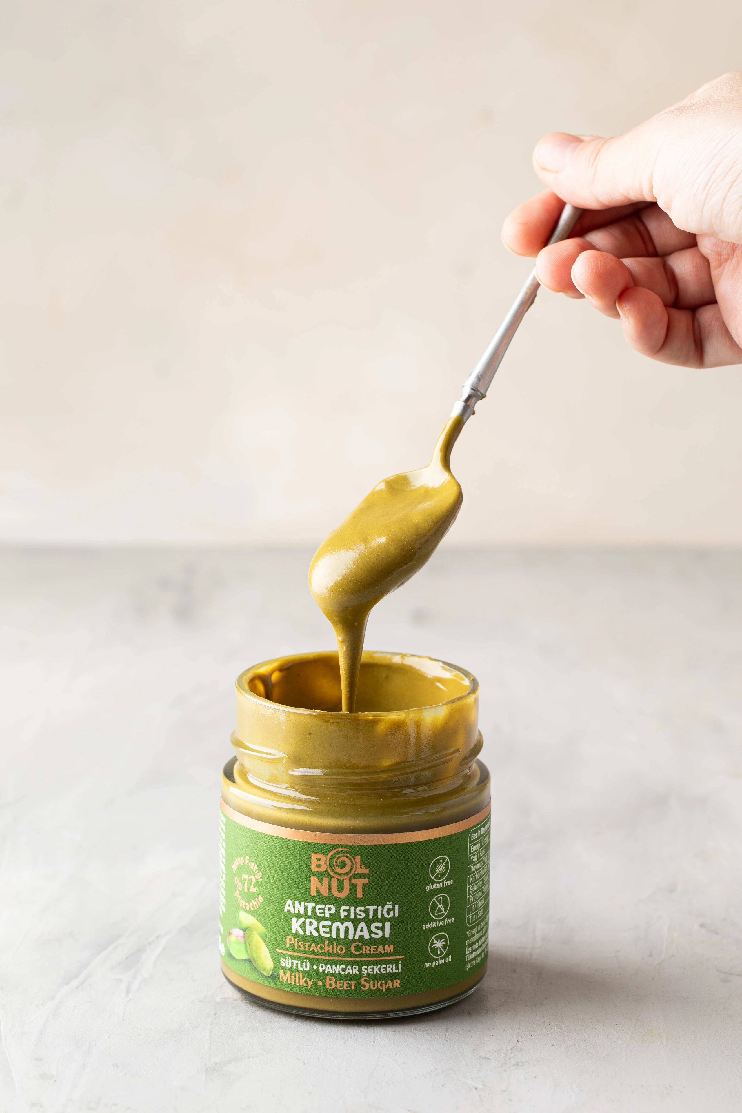 Pistachio Cream 72% Pistachio - Milky - Beet Sugar 200 g | Bolnut