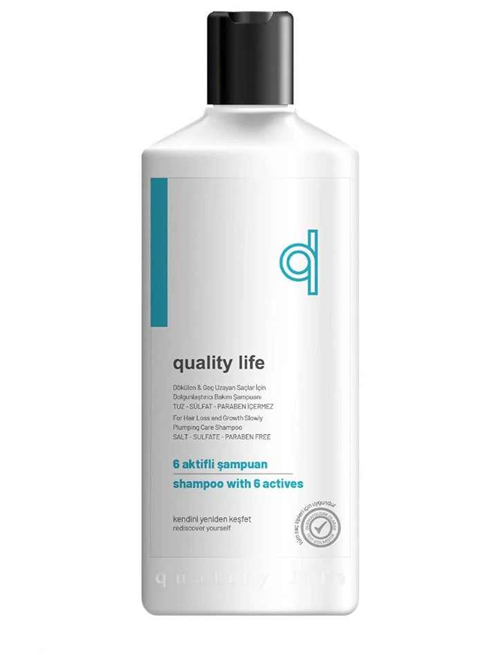 Quality Life Organic Ql 6 Active Anti-Hair Loss Shampoo Fast Hair Growth Salt-free Sulfate-free