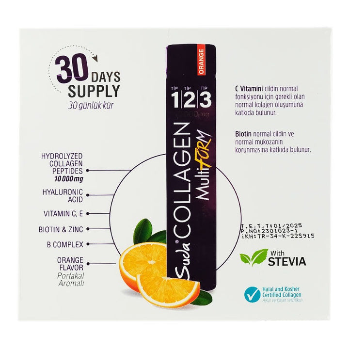 Ready-to-Drink Liquid Collagen Multiform Orange Flavored 40 ml X 30 Shots  Suda Collagen