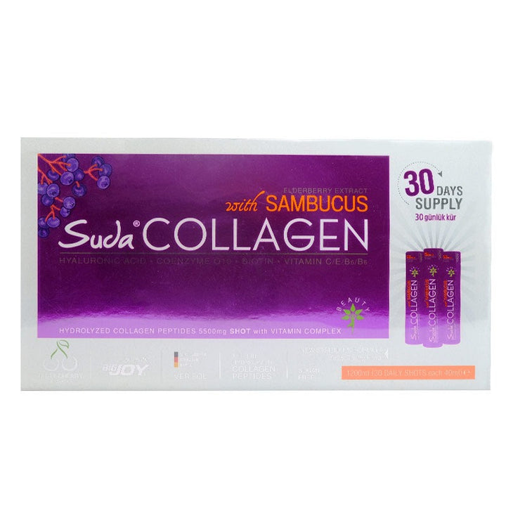 Ready-to-Drink Liquid Hydrolyzed Collagen Peptides 40 ml X 30 Shots Sambucus Nigra  Suda Collagen