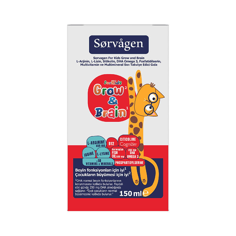 Sorvagen Grow & Brain For Kids Liquid 150 ml - 1 Bottle - Lujain Beauty