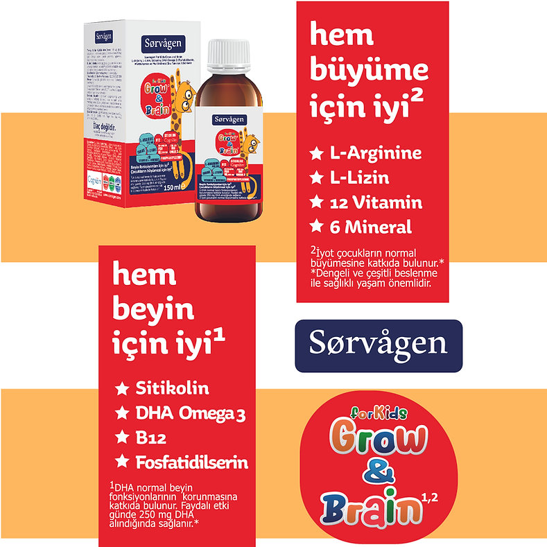 Sorvagen Grow & Brain For Kids Liquid 150 ml - 1 Bottle - Lujain Beauty