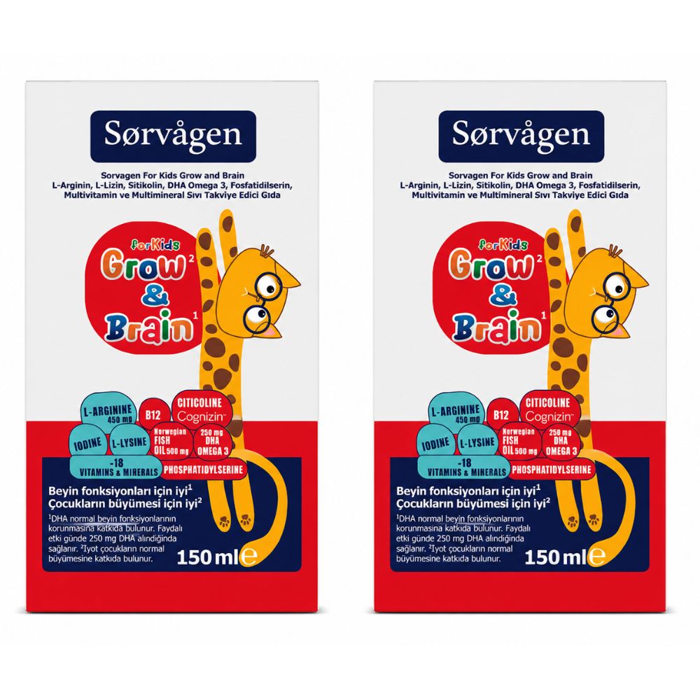 Sorvagen Grow & Brain For Kids Liquid 150 ML X 2