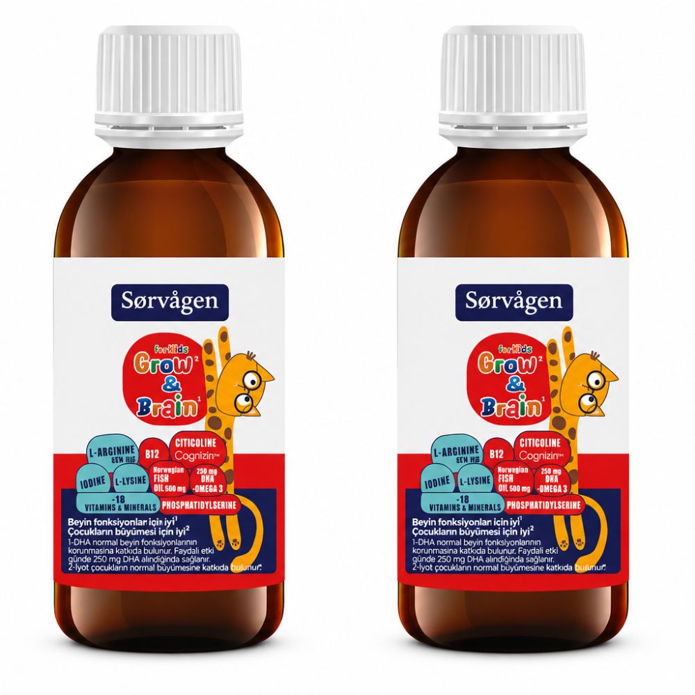 Sorvagen Grow & Brain For Kids Liquid 150 ML X 2
