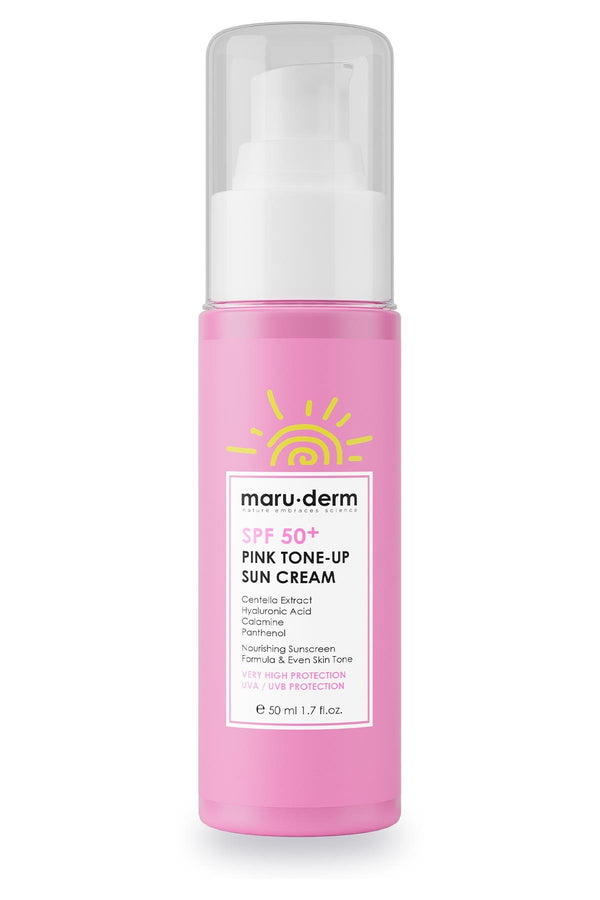 Sun Cream SPF 50+ Pink Tone-Up Sunscreen 50 ML New Generation Korean Filter | Maruderm