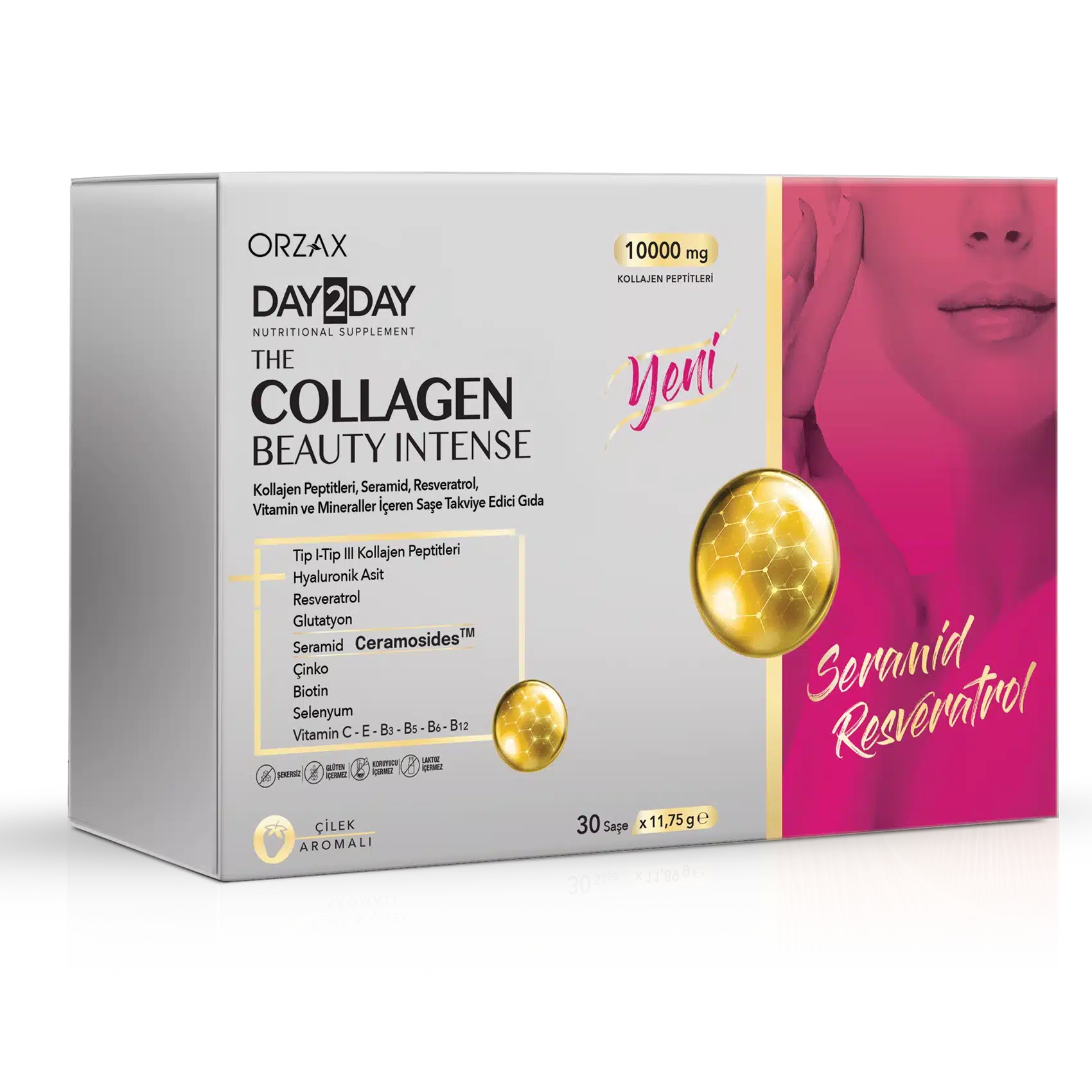 The Collagen Beauty Intense Strawberry Flavored 30 Sachet Collagen Supplement | Day2day
