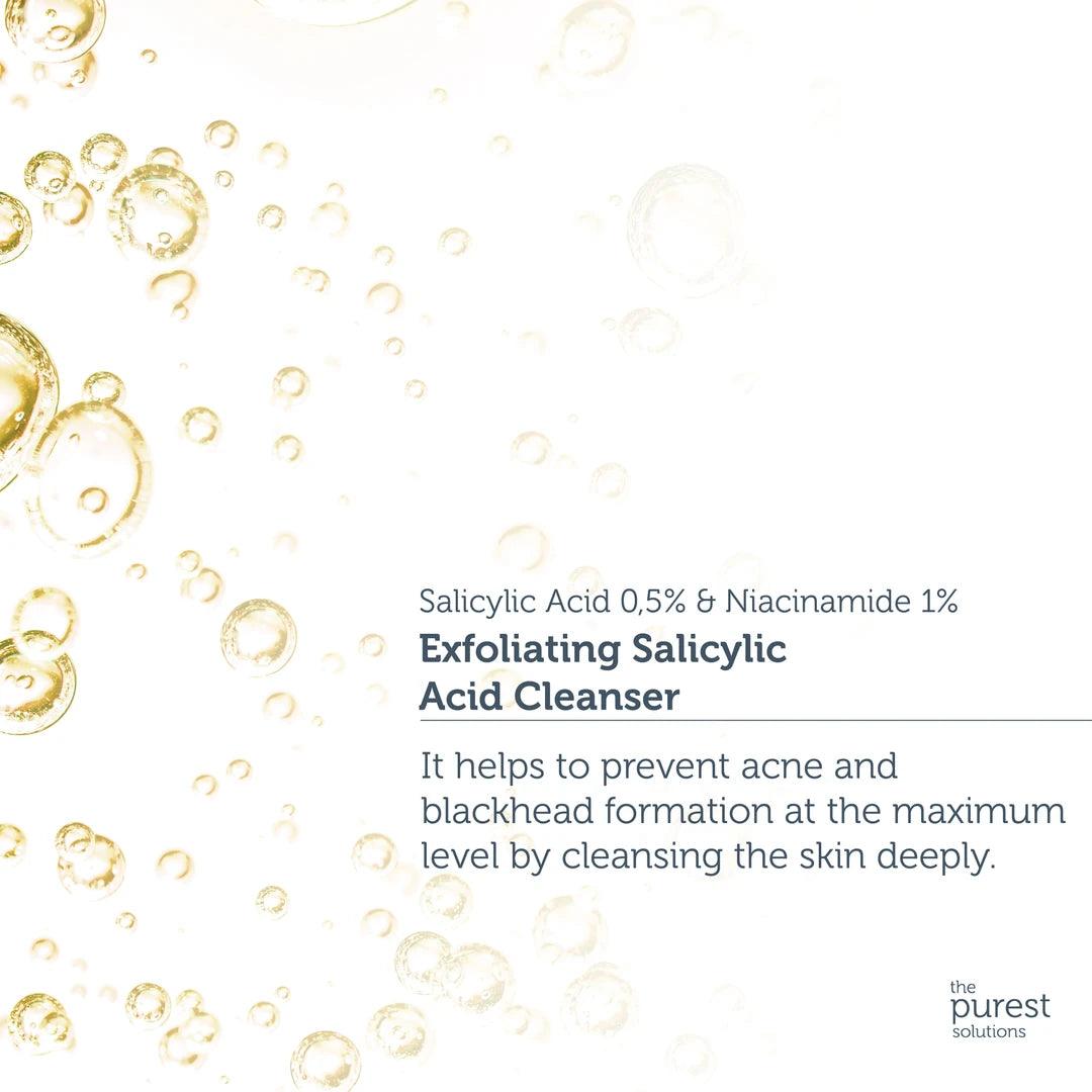 Anti Acne And Blackheads Purifying Cleansing Gel For Oily And Combination Skin 200 Ml (0,5% Salicylic Acid, 1% Niacinamide) - The Purest Solutions - Lujain Beauty