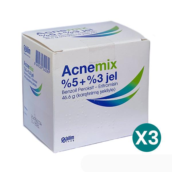 Bayer Acnemix 5% 3% Gel Original (Acne), Effective Result for Acne Scars, Blemishes and Blackhead Problems X3 - Lujain Beauty