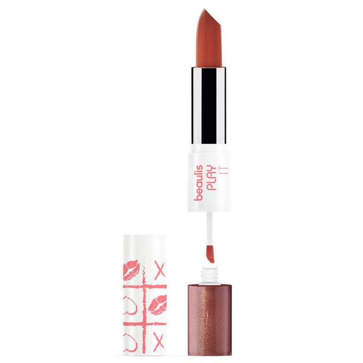 Beaulis Play It Double- ended Lipstick Matte Lip Gloss Lipstick 560 Marmalade - Lujain Beauty
