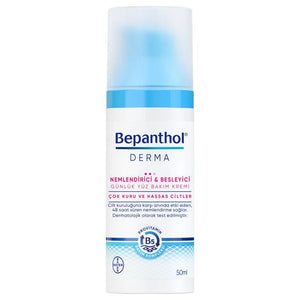 Bepanthol Derma Moisturizing and Nourishing Daily Facial Cream 50 ml - Lujain Beauty