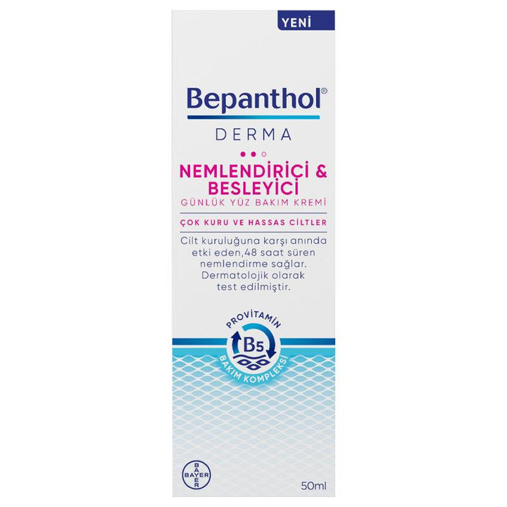 Bepanthol Derma Moisturizing and Nourishing Daily Facial Cream 50 ml - Lujain Beauty
