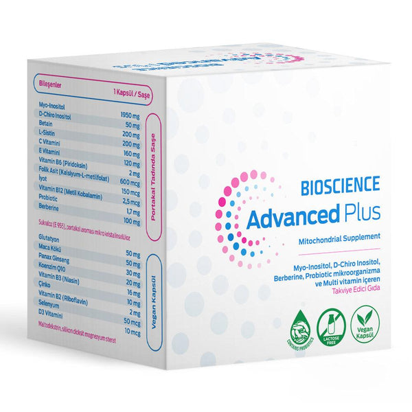 Bioscience Advanced Plus Enhanced Fertility Support Supplement for Women and Men 30 Vegan Capsules + 30 Sachets - Lujain Beauty