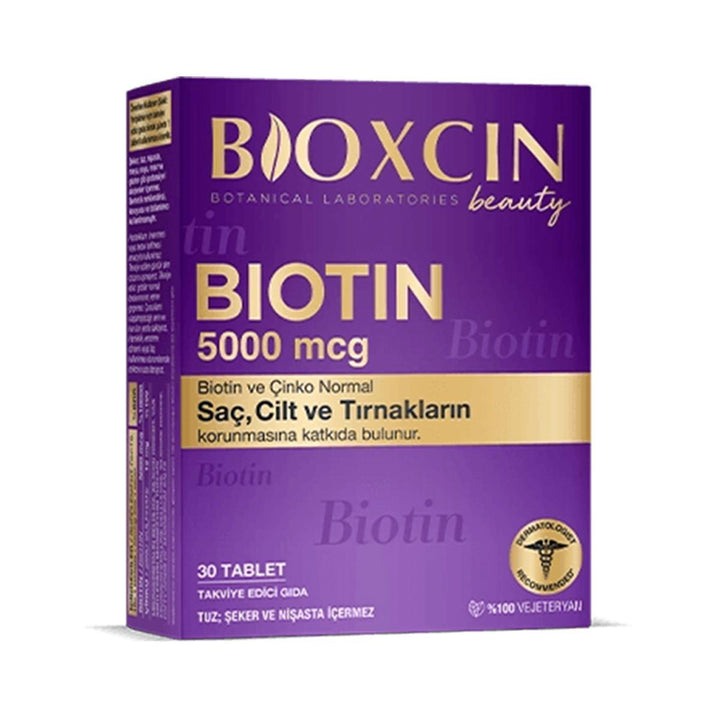 Bioxcin Beauty Biotin 5000 Mcg & Zinc15 mg Food Supplement 30 Tablets - Lujain Beauty