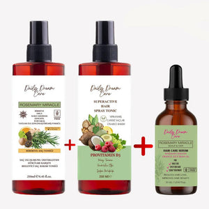 DAILY DREAM CARE Daily Dream Care Powerful 3-Piece Miraculous Hair Set Rosemary Tonic + Vinegar Tonic + Rosemary Complex Oil - Lujain Beauty