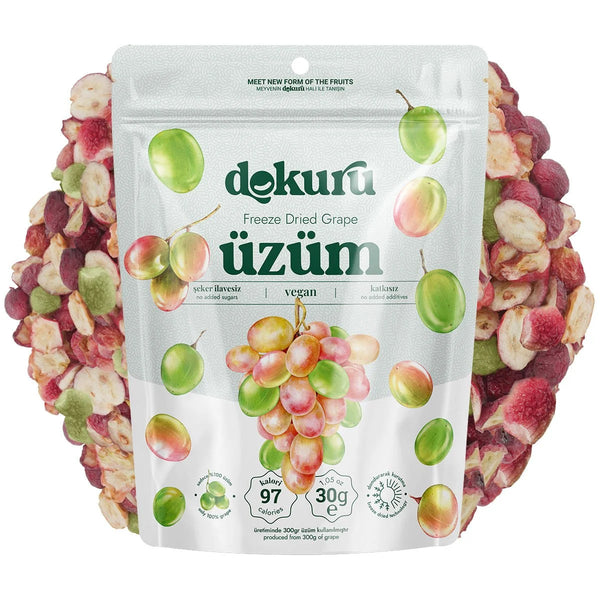 Freeze Dried Grape Dried Fruit Chips - 30gr | Dokuru