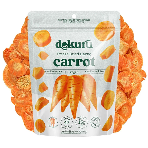 Freeze Dried Carrot Dried Fruit Chips - 15gr | Dokuru