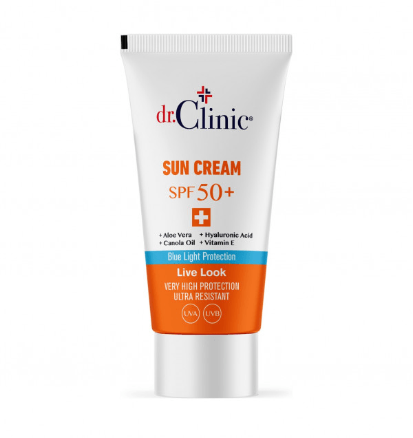 Dr Clinic UVA UVB Blue Light Protection Spf 50+ Sunscreen Cream 50 ml - Lujain Beauty
