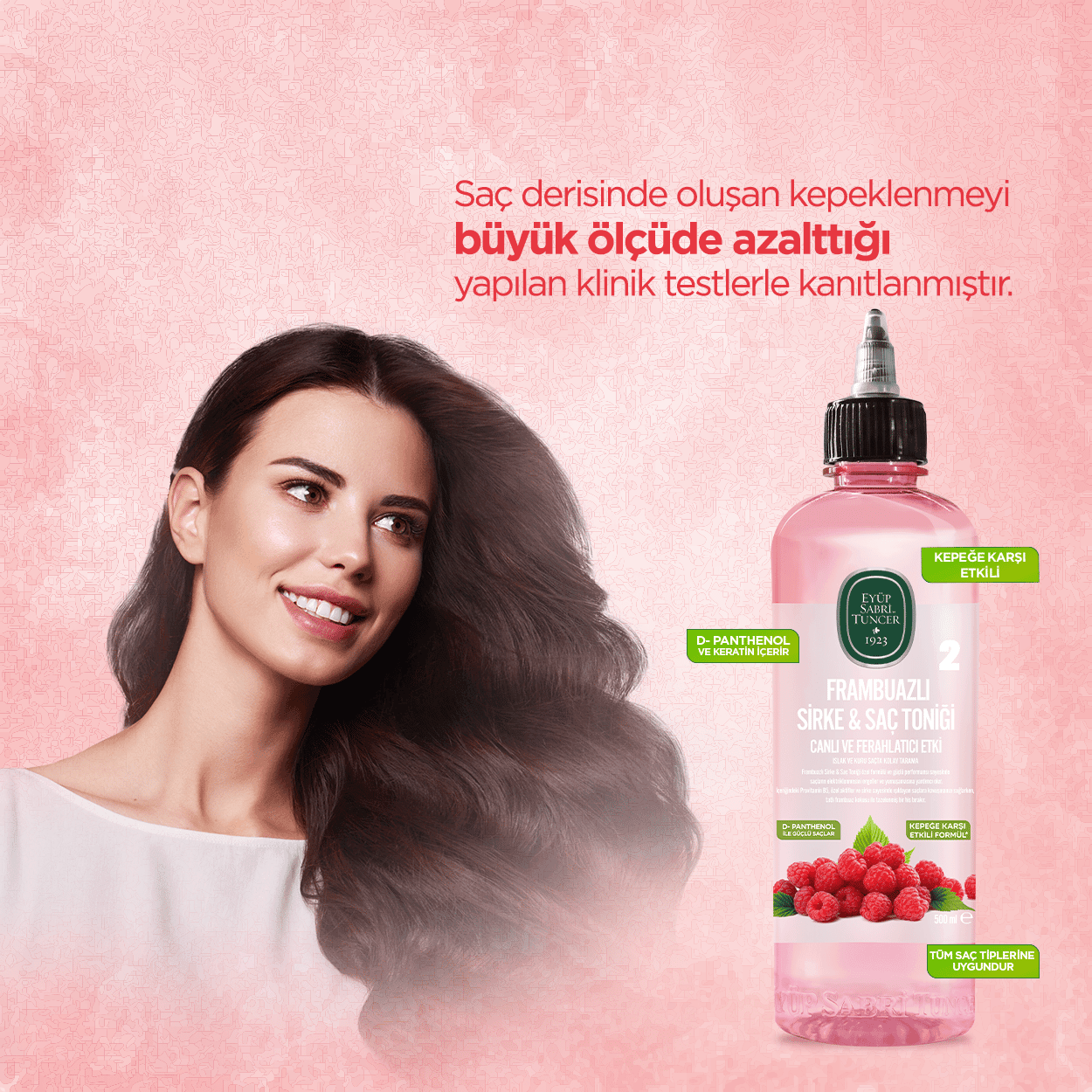 Eyup Sabri Tuncer Raspberry Vinegar & Hair Tonic 500 ml - Lujain Beauty