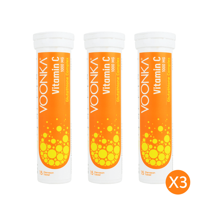Glutathione Complex + Vitamin C 1000 mg 15 Effervescent Tablets | Voon Lujain Beauty Glutathione Complex + Vitamin C 1000 mg 15 Effervescent Tablets | Voon Lujain Beauty