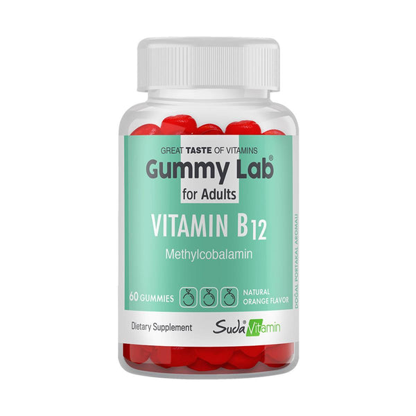 Gummy Lab Vitamin B12 Gummies 60 Chewable Form Orange - Lujain Beauty