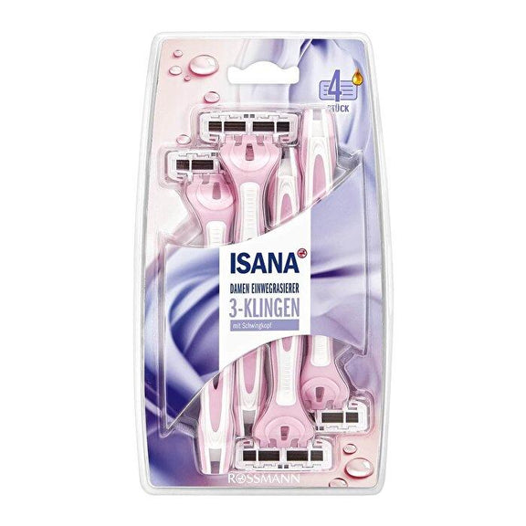 Isana Disposable Razor 3 Blades quartet – Lujain Beauty