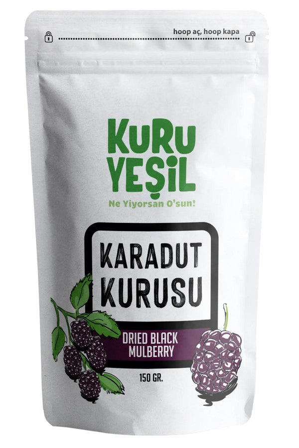 Kuru Yesil Organic Dried Black Mulberry 150gr Local Fruit No Sugar Added - Lujain Beauty