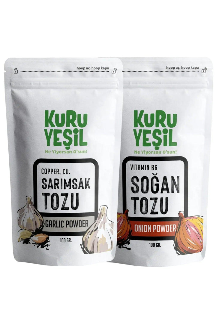 Kuru Yesil Turkish Garlic Powder 100 gr Turkish Onion Powder 100 gr Vegan Gluten-free Additive-free - Lujain Beauty