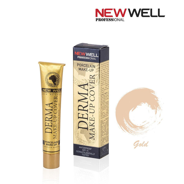 New Well Derma Make-Up Cover Foundation - 01 Gold - Lujain Beauty