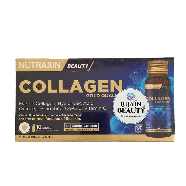 Nutraxin Fish Collagen 10,000 mg Gold Quality Supplementary Food - 10 Beauty Shots - Lujain Beauty