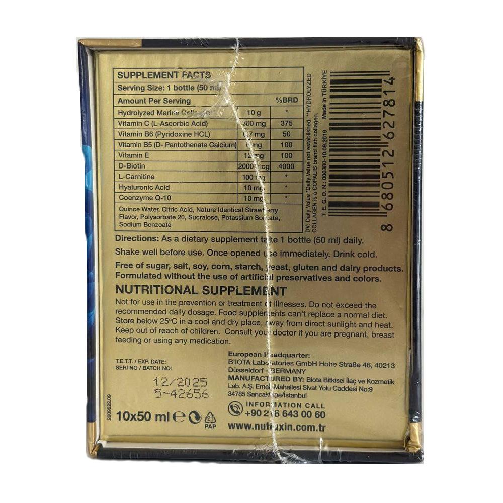 Nutraxin Fish Collagen 10,000 mg Gold Quality Supplementary Food - 10 Beauty Shots - Lujain Beauty