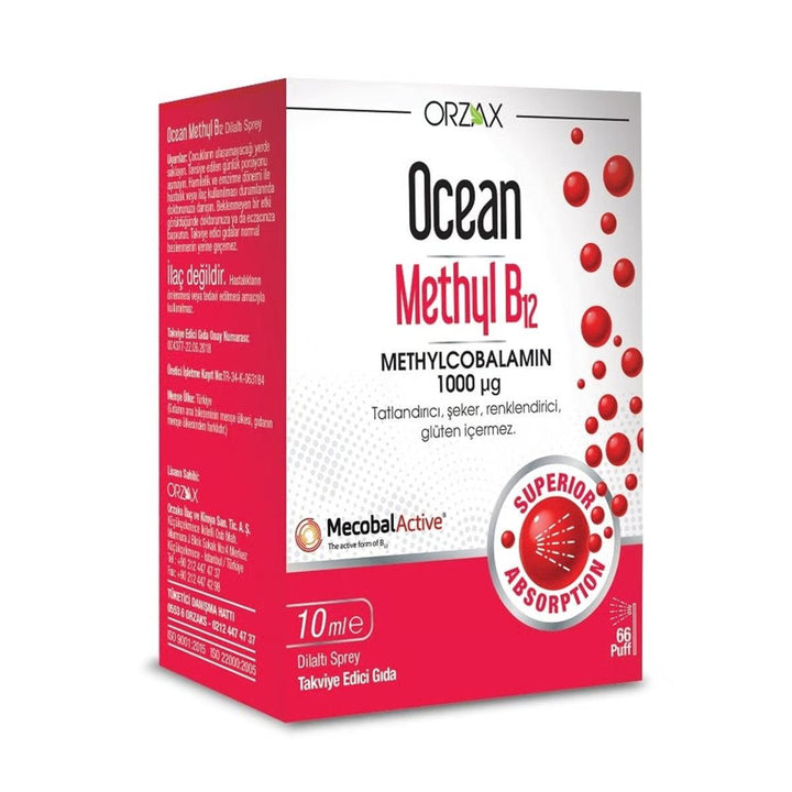 Orzax Ocean Methyl B12- 1000 mcg 10 ml Spray - Lujain Beauty