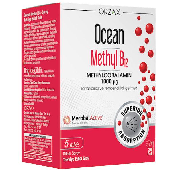 Orzax Ocean Methyl B12- 1000 mcg 5 ml Spray - Lujain Beauty