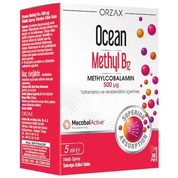 Orzax Ocean Methyl B12 500 mcg 5 ml Spray - Lujain Beauty