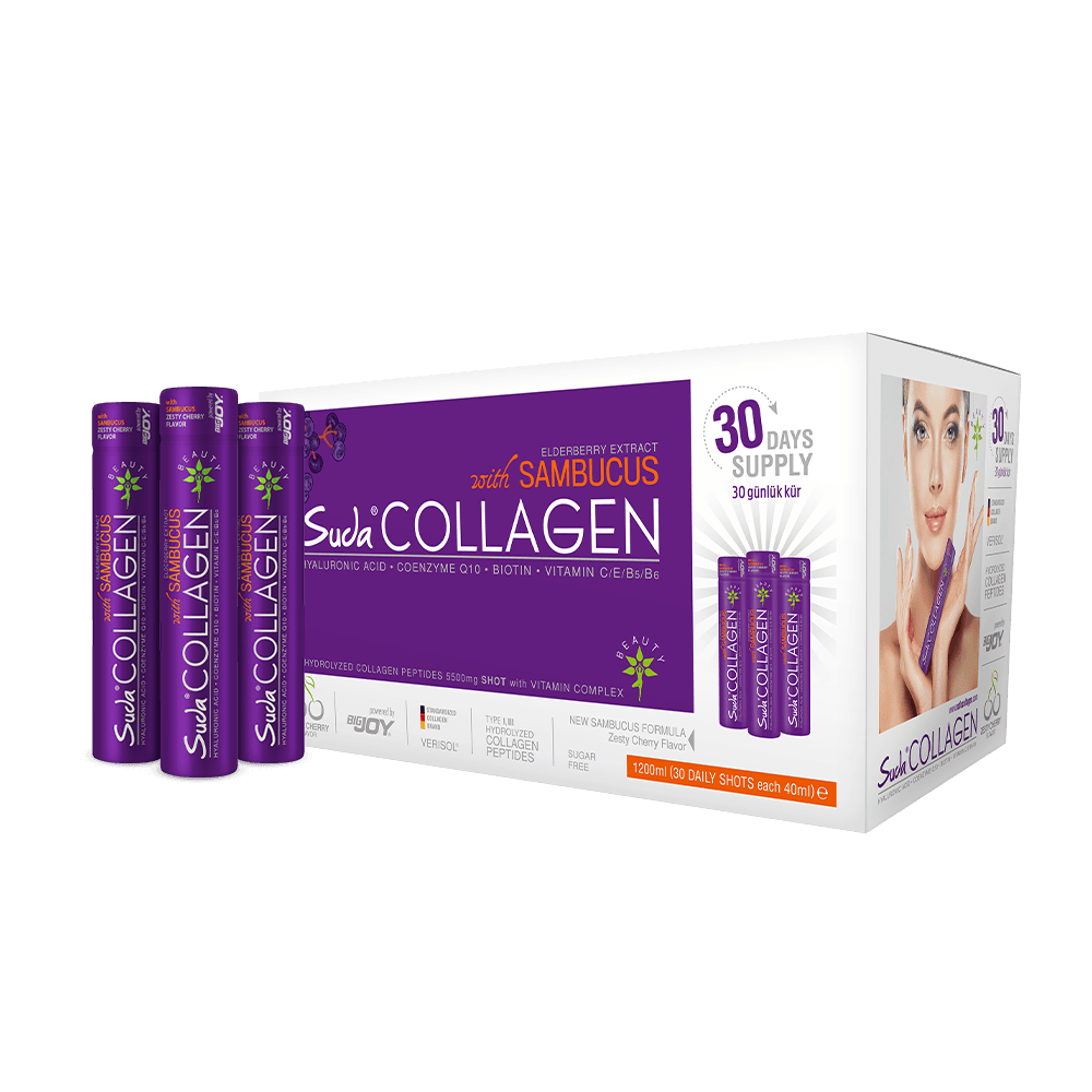 Ready-to-Drink Liquid Hydrolyzed Collagen Peptides 40 ml X 30 Shots Sambucus Nigra | Suda Collagen - Lujain Beauty