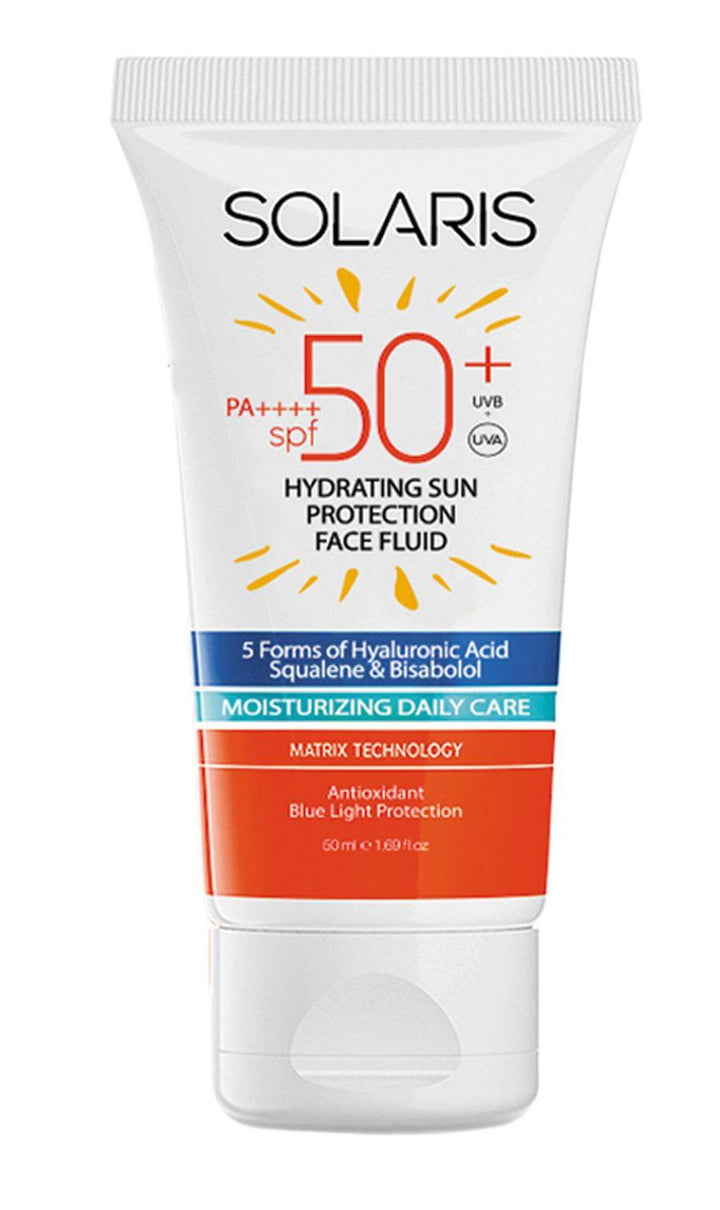 Solaris Moisturizing Fluid Sunscreen for All Skin Types SPF 50+ (50 ml) - Lujain Beauty
