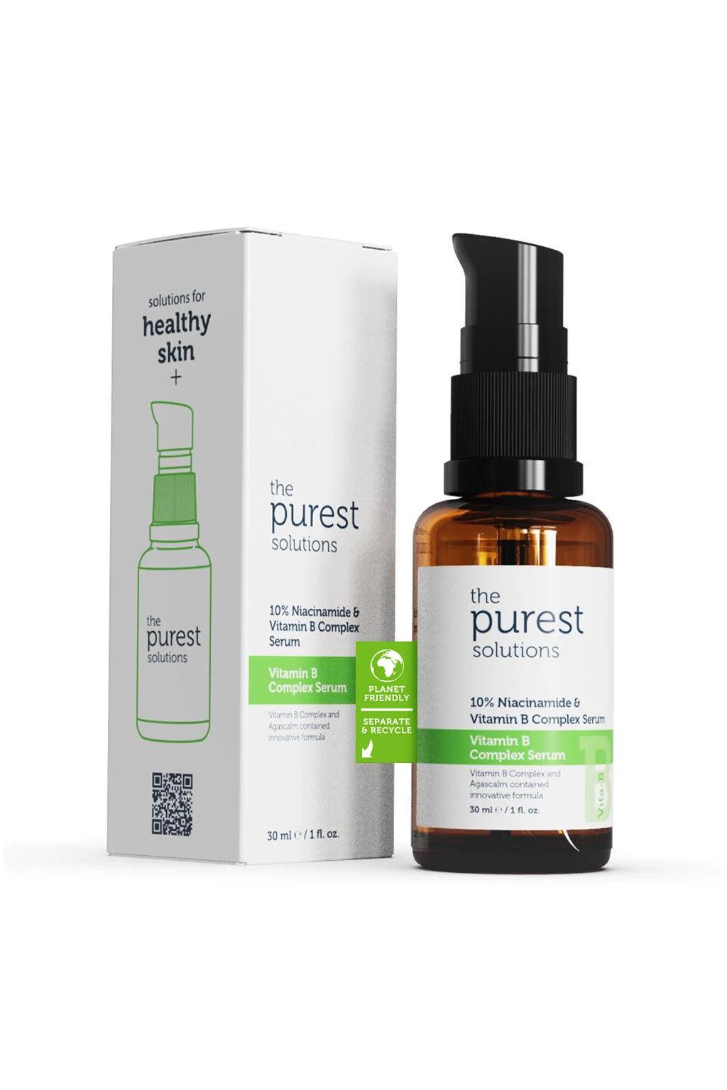 The Purest Solutions Vitamin B Complex Niacinamide 10% Serum Barrier Strengthening And Soothing 30 ml - Lujain Beauty
