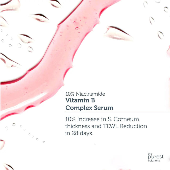 The Purest Solutions Vitamin B Complex Niacinamide 10% Serum Barrier Strengthening And Soothing 30 ml - Lujain Beauty