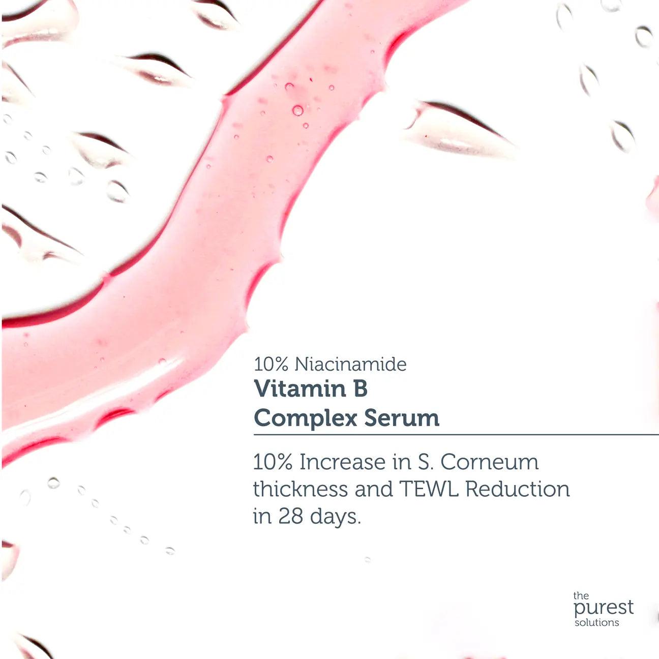The Purest Solutions Vitamin B Complex Niacinamide 10% Serum Barrier Strengthening And Soothing 30 ml - Lujain Beauty