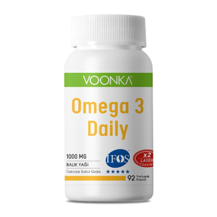 Voonka Omega 3 Daily Fish Oil 1000 mg 92 Soft Capsules - Lujain Beauty