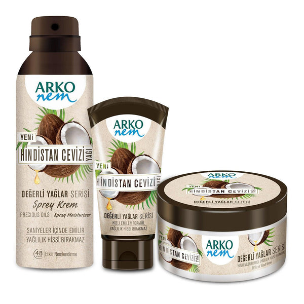 Arko Moisture Coconut Oil Opportunity Set 250+60+150Ml - Lujain Beauty