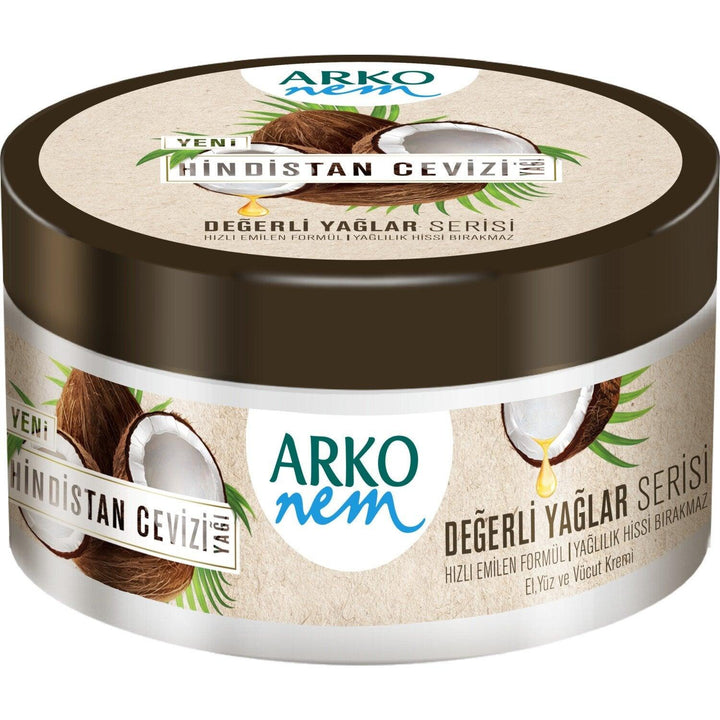 Arko Moisture Valuable Coconut Oil Moisturizing Cream 250Ml - Lujain Beauty