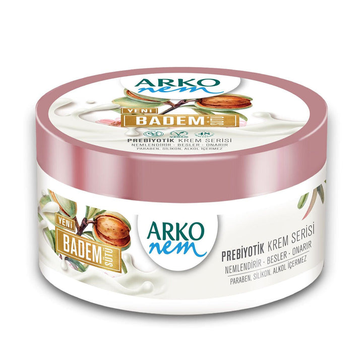 Arko Nem Prebiotic Cream Series Almond Milk 250Ml - Lujain Beauty
