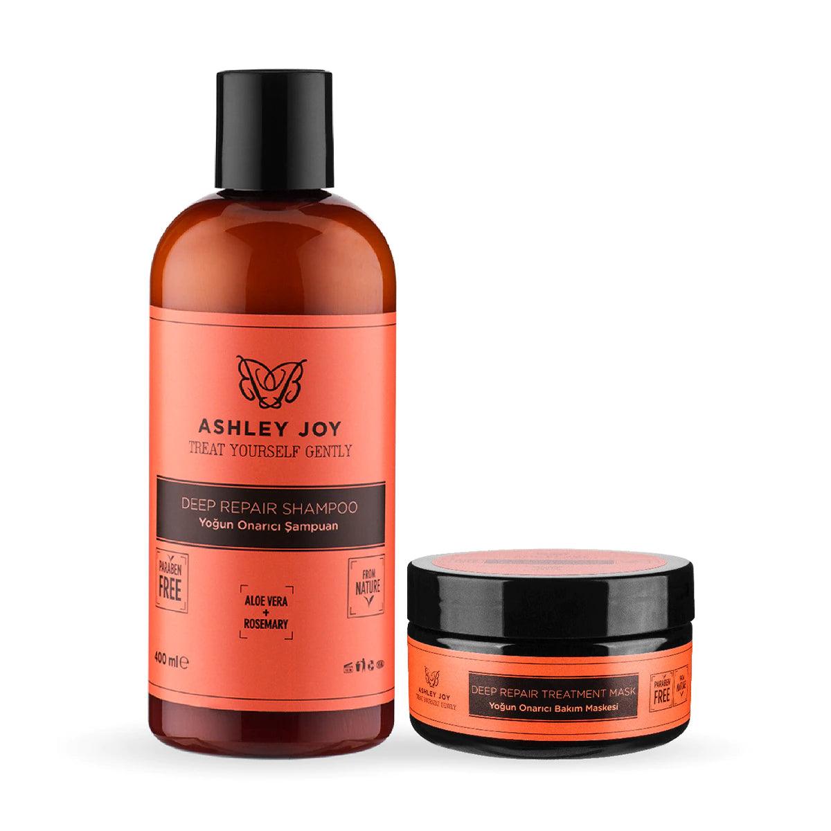 Ashley Joy Intensive Repair Shampoo 400 ml + Mask 200 ml Set - Lujain Beauty