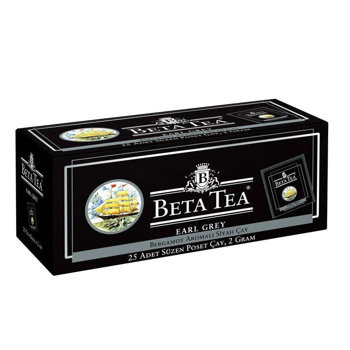 Beta Tea Beta Earl Gray Glass Bag 25 x 2 GR (Bergamot - Bud Tea) - Lujain Beauty