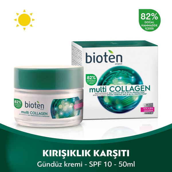 Bioten MULTI-COLLAGEN Anti-Wrinkle Day cream SPF10, IR & VL protection 50ml - Lujain Beauty